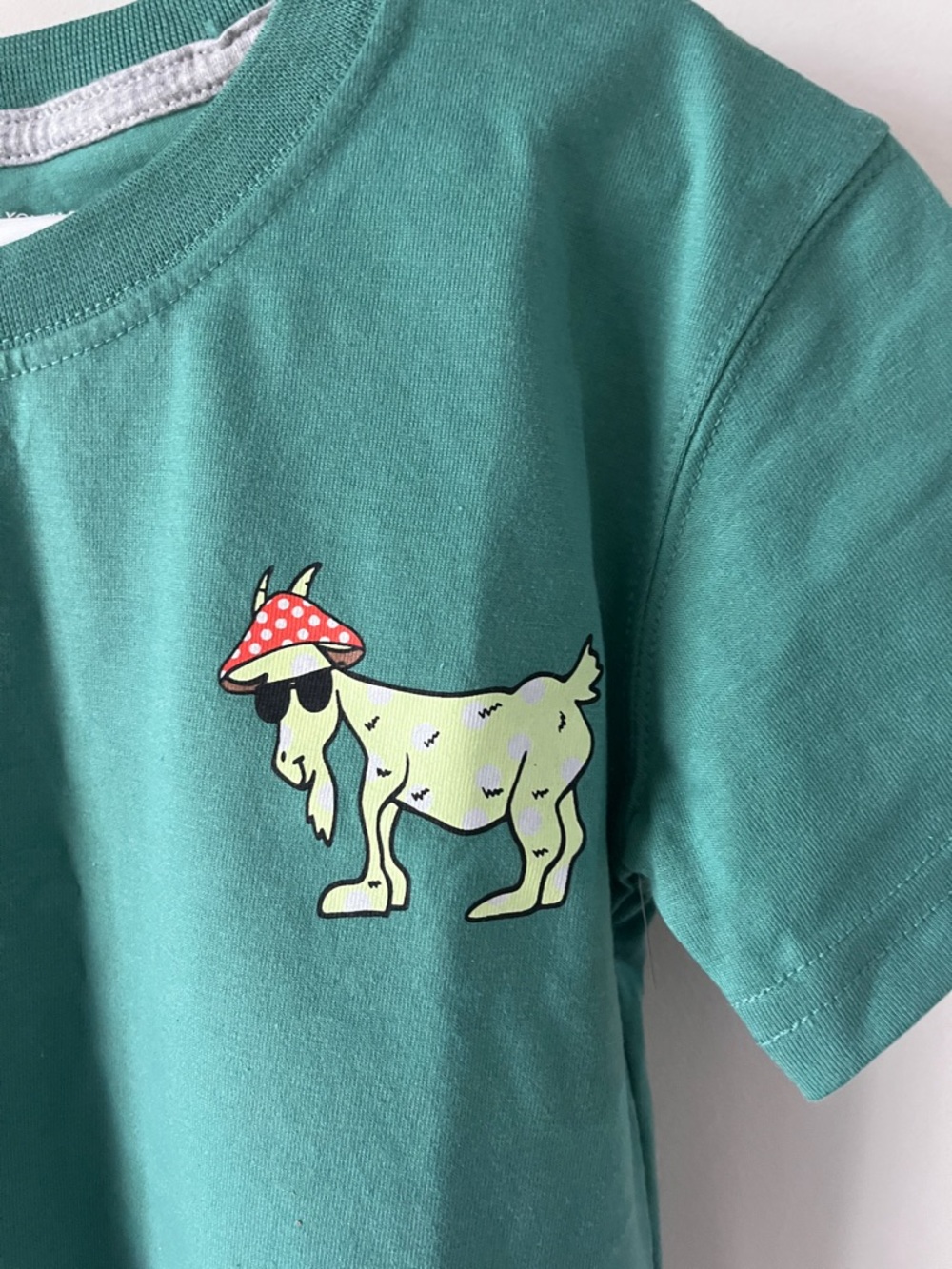GOAT USA Kids Graphic Tee Mushroom Goat Green Youth Small YS NWT - Picture 6 of 11